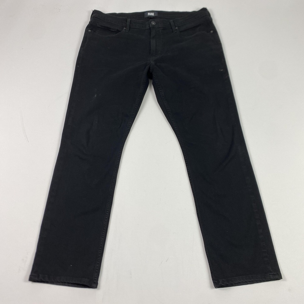 PAIGE Men's Slim Straight Jeans in Black